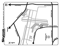 Skycom location map showing its position at Waukesha County Airport